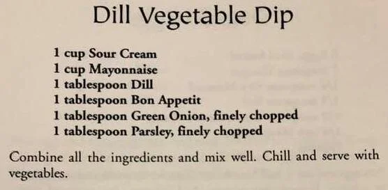 Dill Vegetable Dip