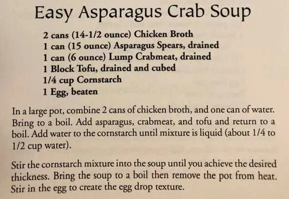 Easy Asparagus Crab Soup