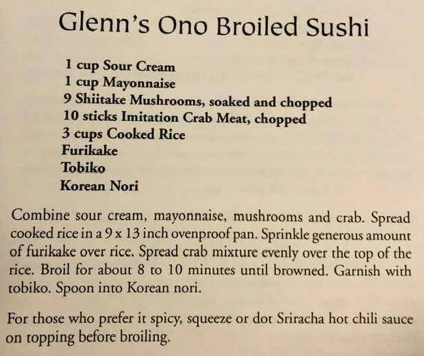 Glenn’s Ono Broiled Sushi