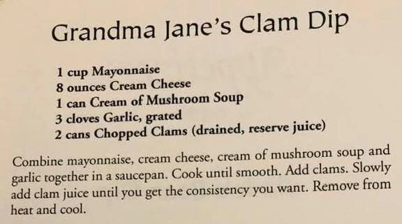 Grandma Jane’s Clam Dip