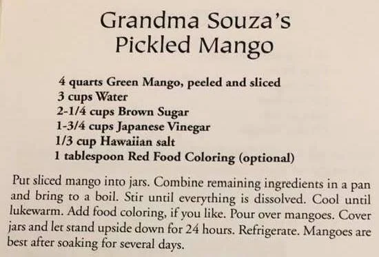 Grandma Souza’s Pickled Mango
