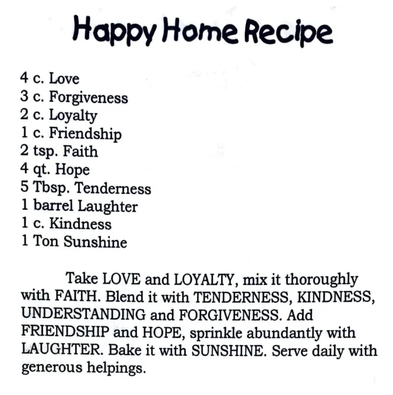 Happy Home Recipe