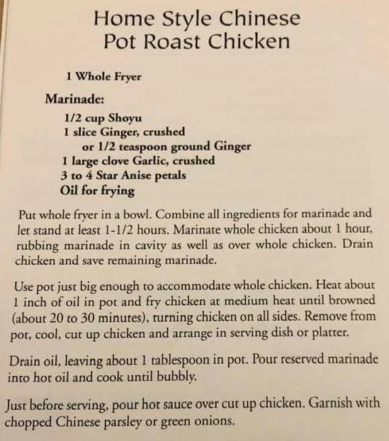 Home Style Chinese Pot Roast Chicken