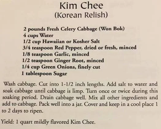 Kim Chee (Korean Relish)