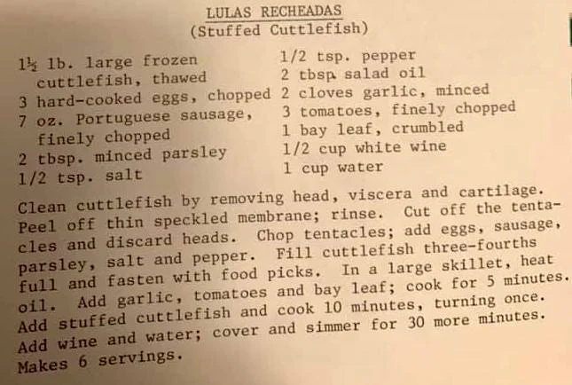 Lulas Recheadas (Stuffed Cuttlefish)
