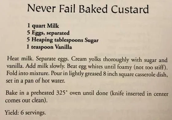 Never Fail Baked Custard