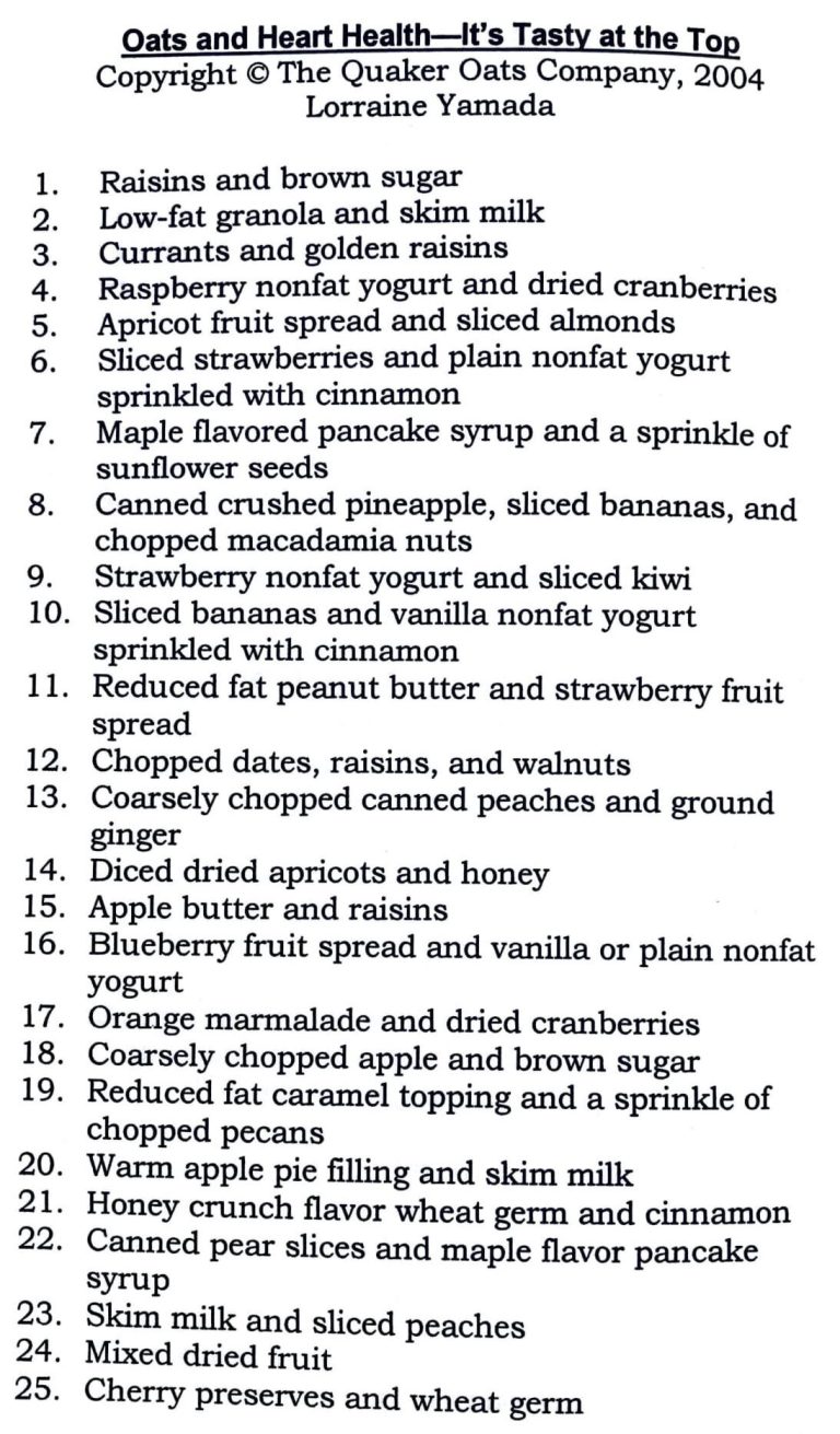 Oats and Heart Health – It’s Tasty at the Top