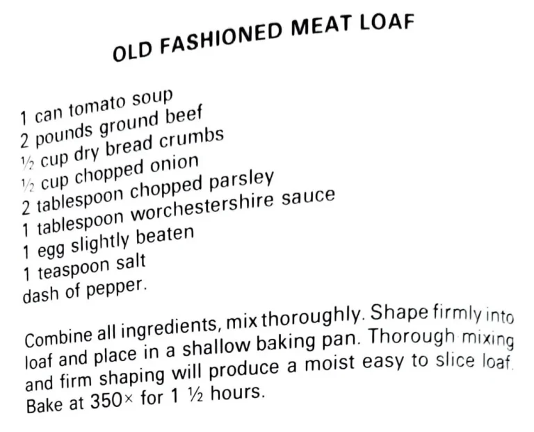 Old Fashioned Meat Loaf