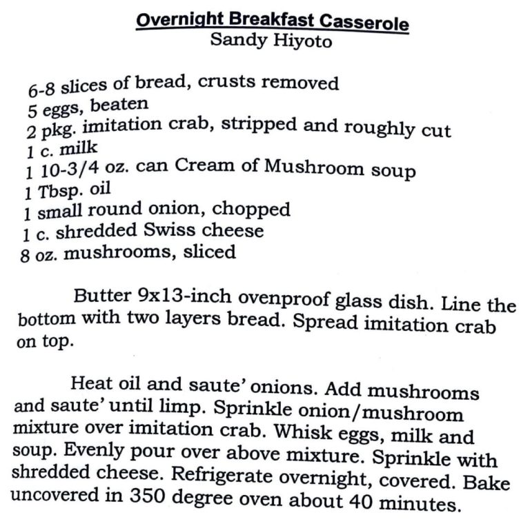 Overnight Breakfast Casserole