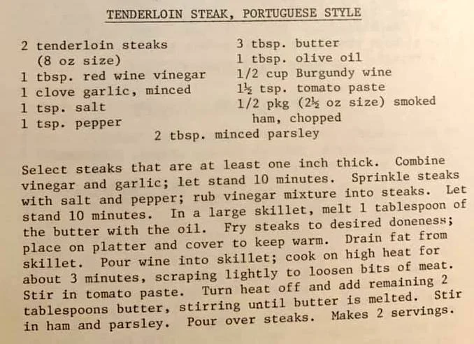 Tenderloin Streak, Portuguese Style