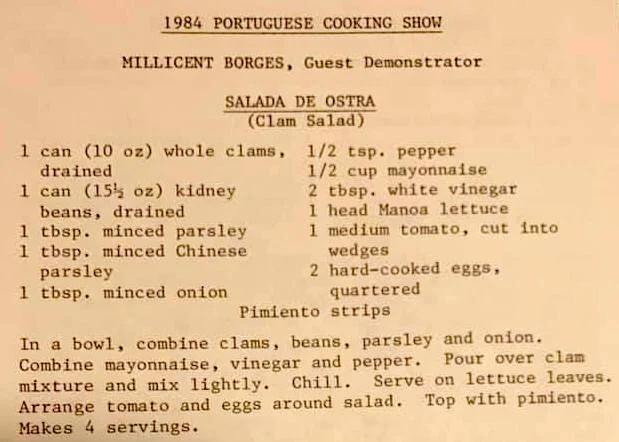 Salada de Ostra (Clam Salad)