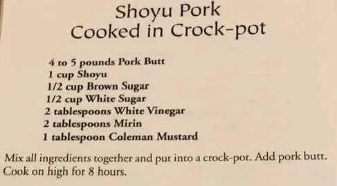 Shoyu Pork Cooked in a Crock-pot