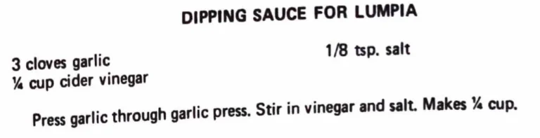 Dipping Sauce for Lumpia