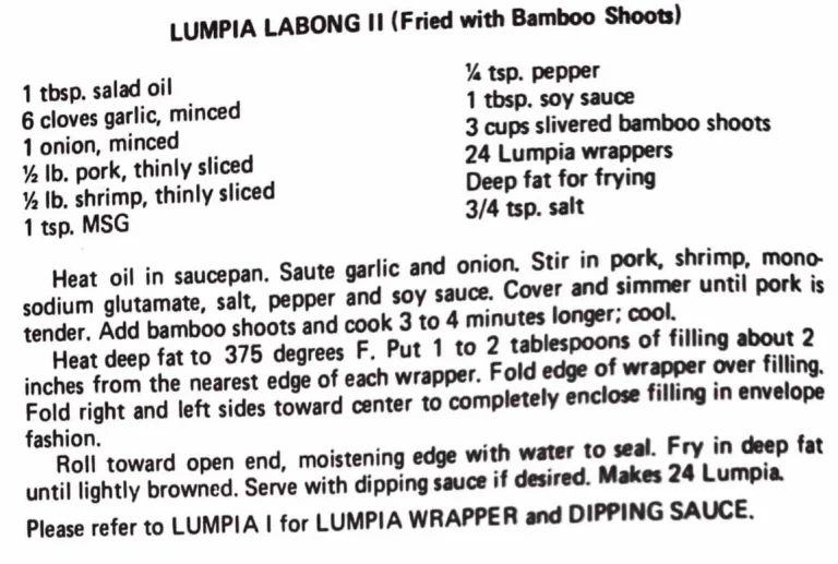 Lumpia Labong II (Fried with Bamboo Shoots)