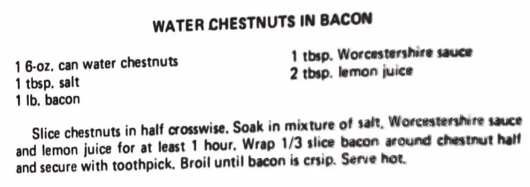 Water Chestnuts in Bacon