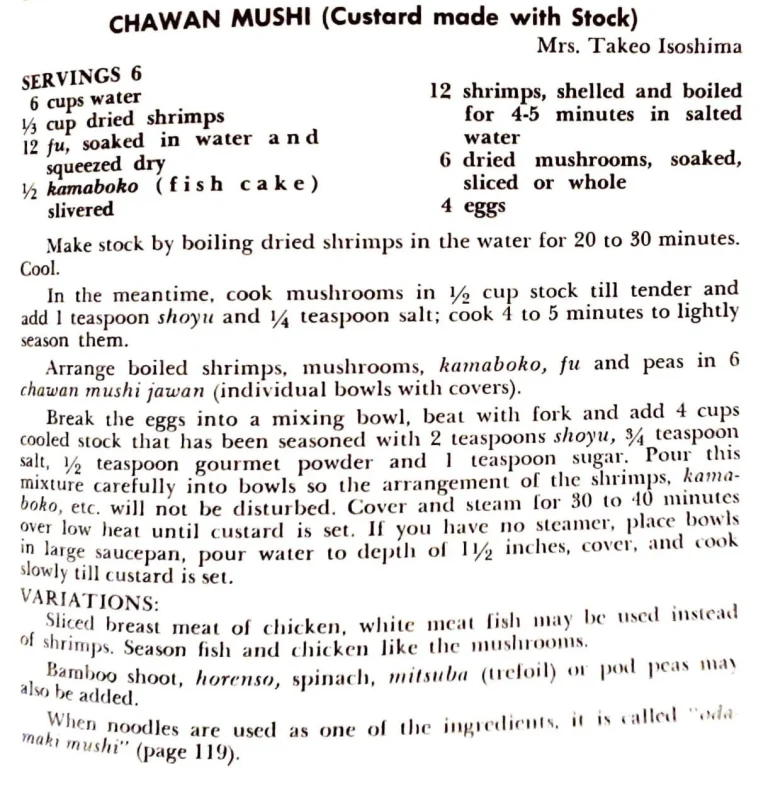 Chawan Mushi (Custard made with Stock)