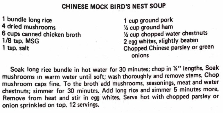 Chinese Mock Bird’s Nest Soup
