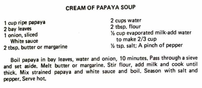 Cream of Papaya Soup