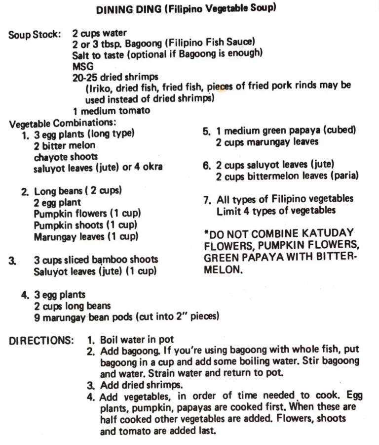 Dining Ding (Filipino Vegetable Soup)