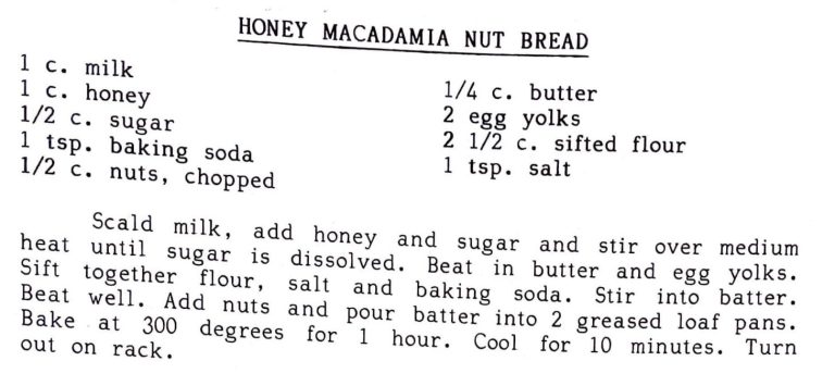 Honey Macadamia Nut Bread