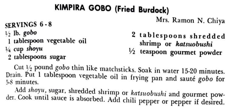 Kimpira Gobo (Fried Burdock)