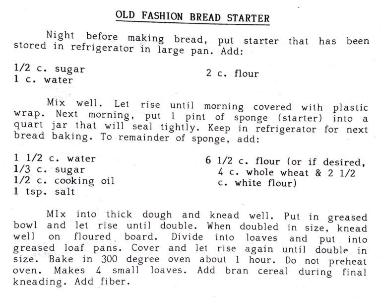 Old Fashion Bread Starter