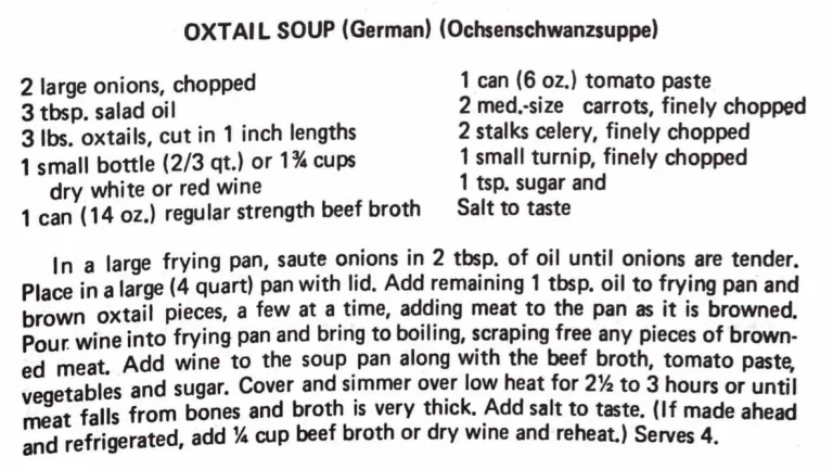 Oxtail Soup (German) (Ochsenschwanzsuppe)