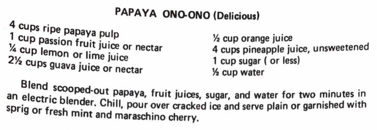 Papaya Ono-Ono (Delicious)