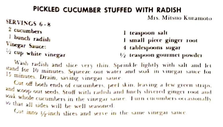 Pickled Cucumber Stuffed with Radish
