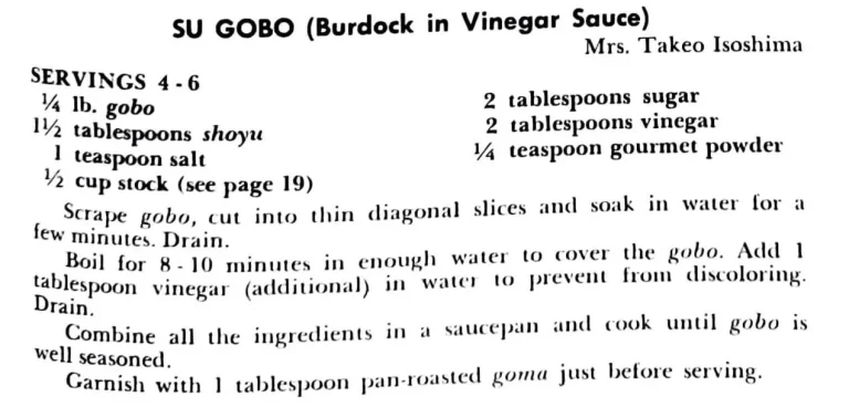 Su Gobo (Burdock in Vinegar Sauce)