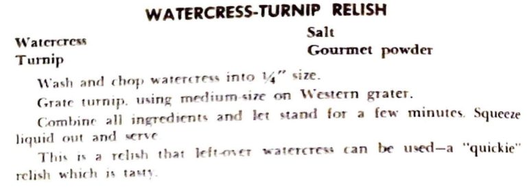 Watercress-Turnip Relish