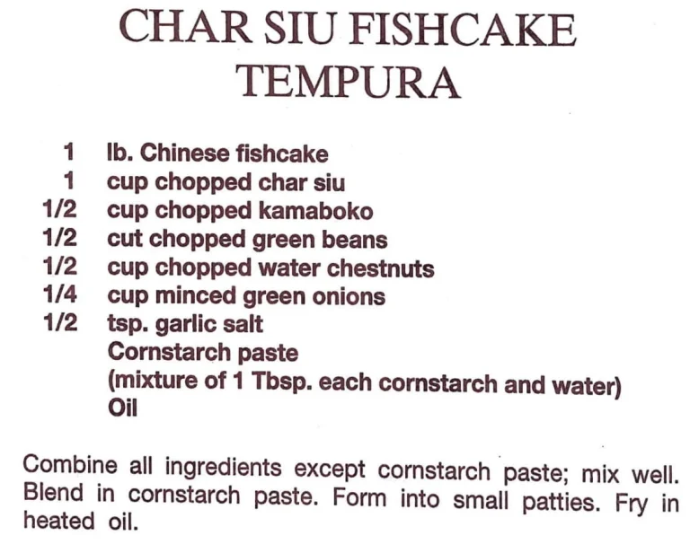 Char Siu Fishcake Tempura