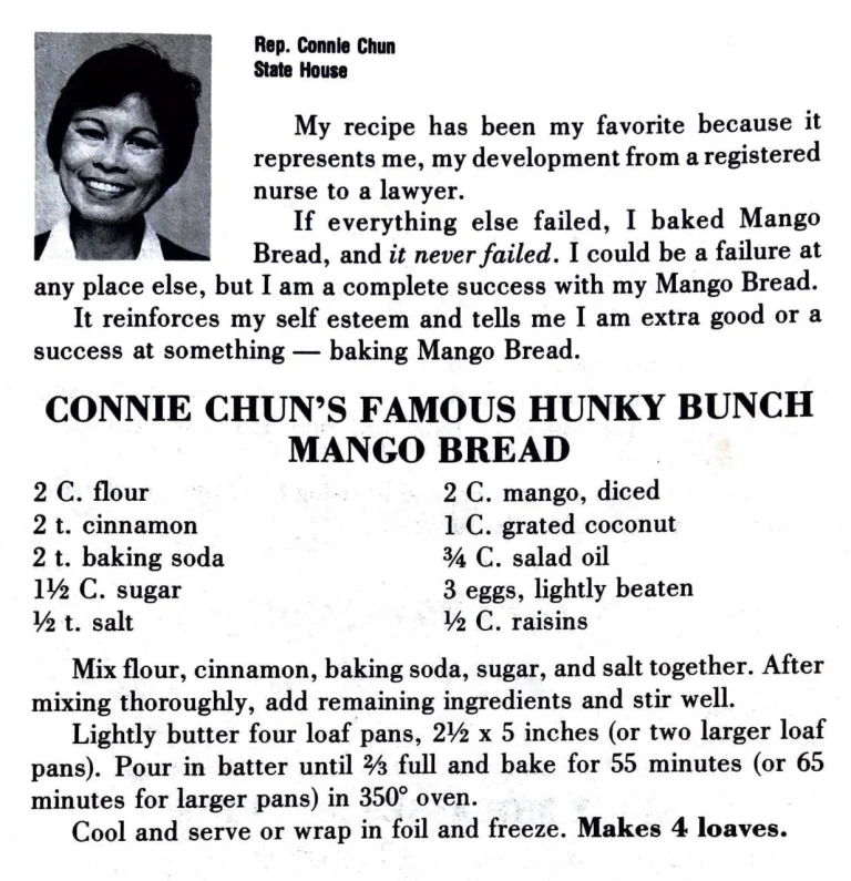 Connie Chun’s Famous Hunky Bunch Mango Bread
