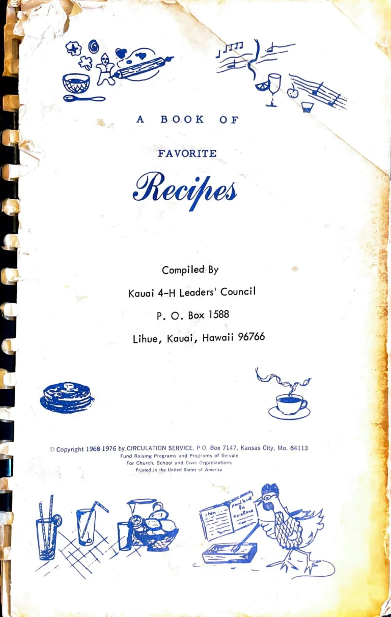 A Book of Favorite Recipes (Kauai 4-H Leaders’ Council, 1968)