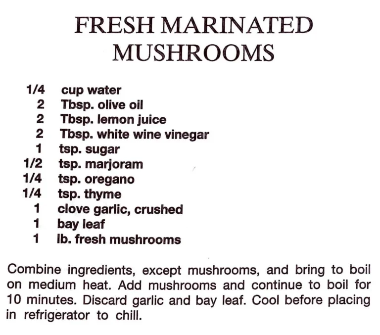 Fresh Marinated Mushrooms