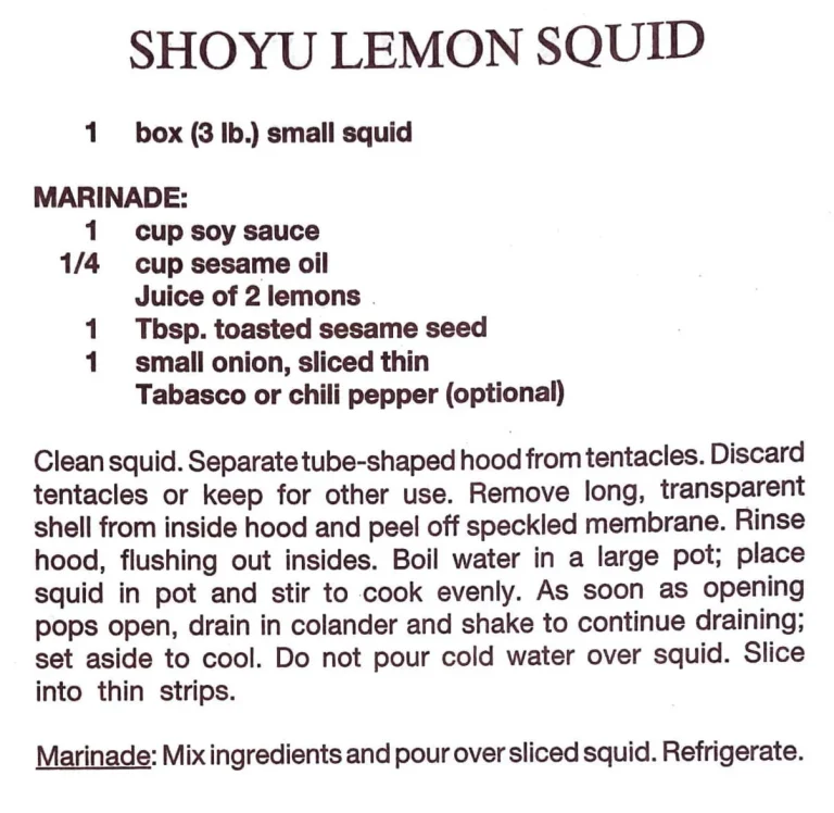 Shoyu Lemon Squid