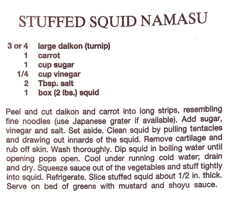 Stuffed Squid Namasu