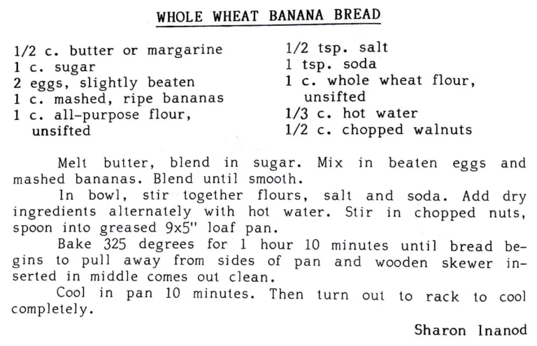 Whole Wheat Banana Bread