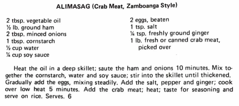 Alimasag (Crab Meat, Zamboanga Style)