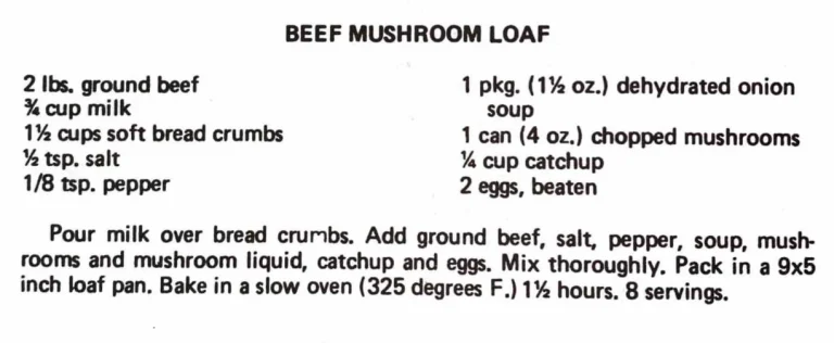 Beef Mushroom Loaf