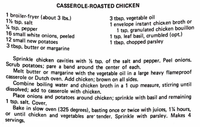 Casserole-Roasted Chicken