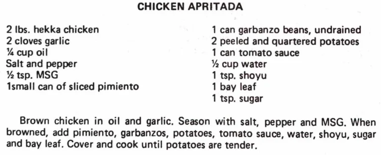 Chicken Apritada