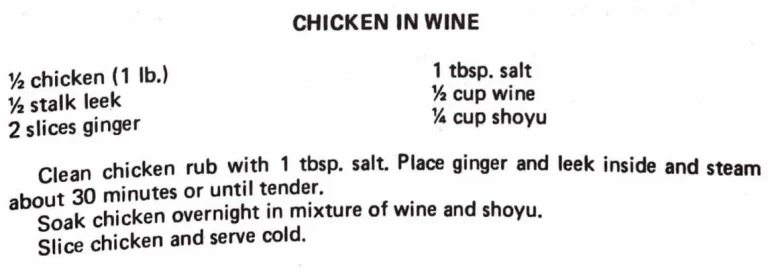 Chicken in Wine