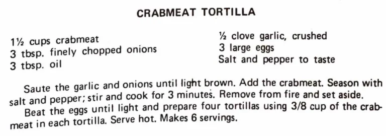 Crabmeat tortilla