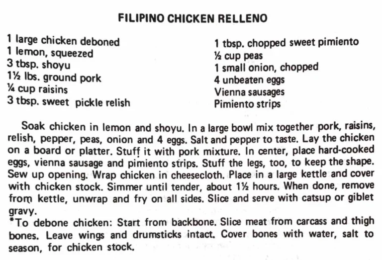 Filipino Chicken Relleno