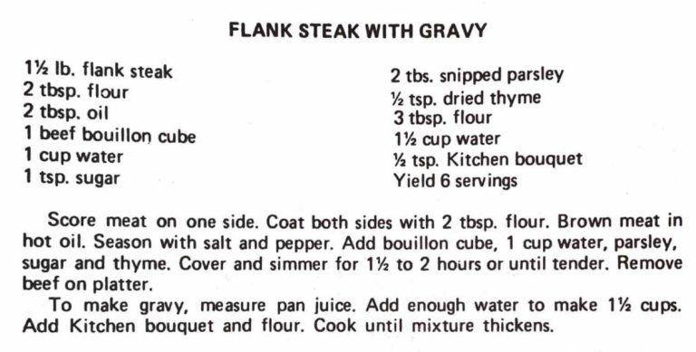 Flank Steak With Gravy