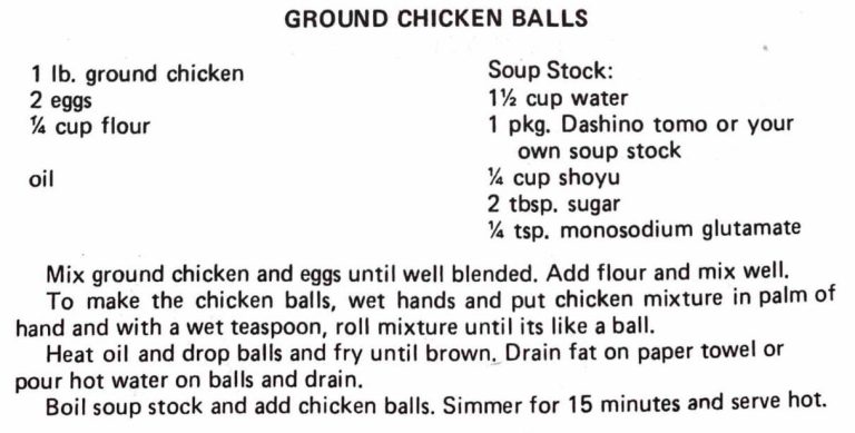Ground Chicken Balls