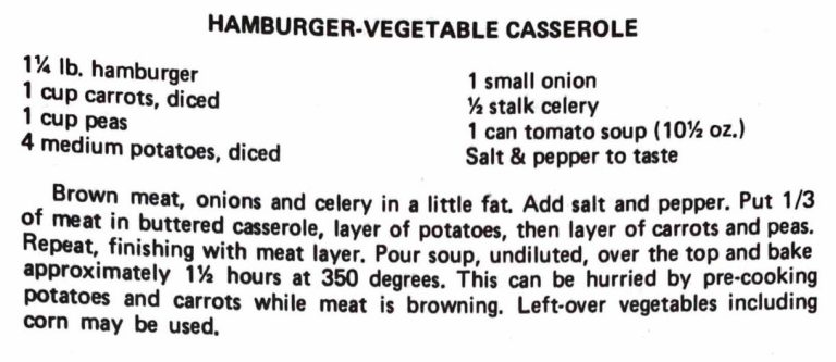 Hamburger-Vegetable Casserole