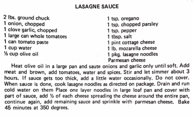 Lasagne Sauce