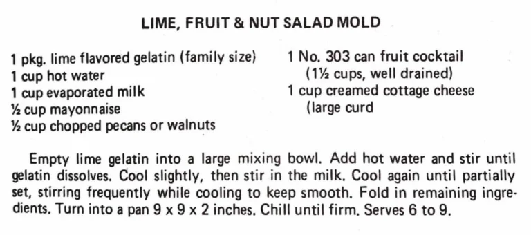 Lime, Fruit & Nut Salad Mold